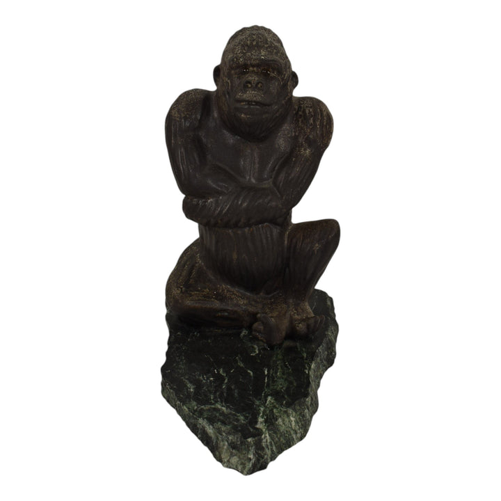 Daga Studio Vintage Art Pottery Ceramic Gorilla Figurine On A Rock 75 - Just Art Pottery