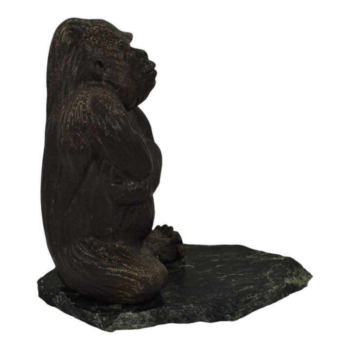 Daga Studio Vintage Art Pottery Ceramic Gorilla Figurine On A Rock 75