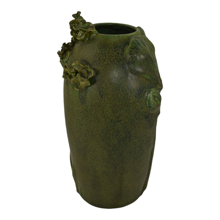 Arts And Clay Company Jemerick 2001 Pottery Botanical Matte Green Vase