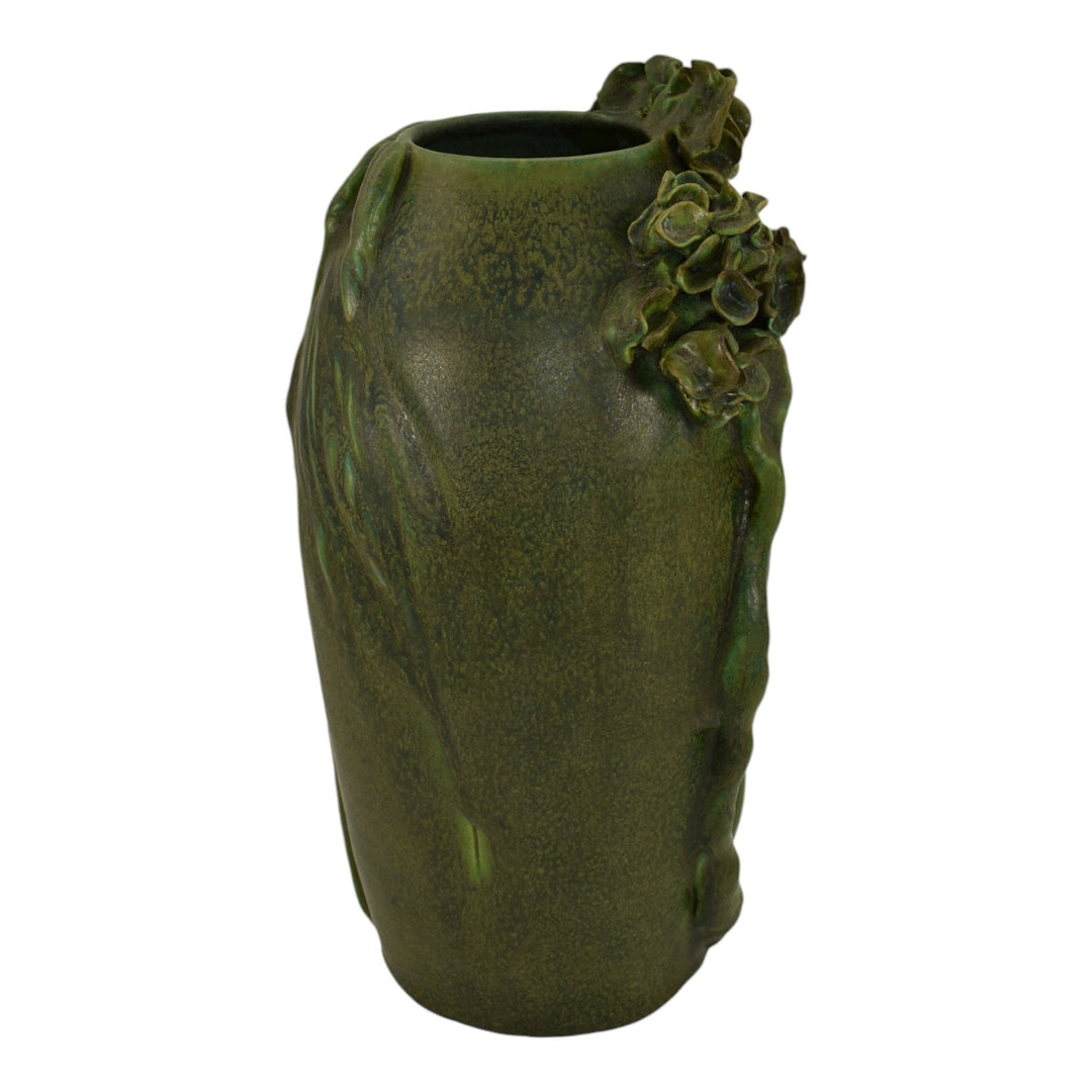 Arts And Clay Company Jemerick 2001 Pottery Botanical Matte Green Vase