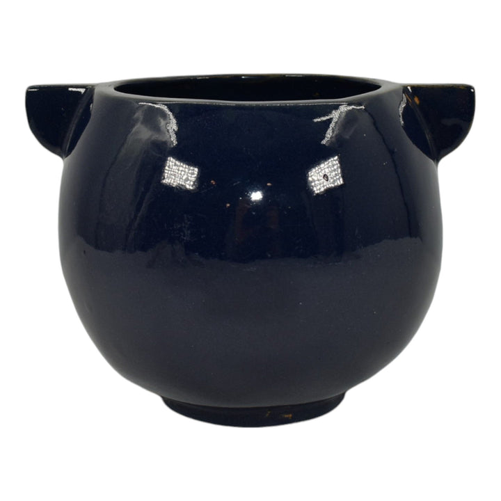 Iowa State College 1934 Vintage Hand Made Pottery Blue Handled Ceramic Vase - Just Art Pottery