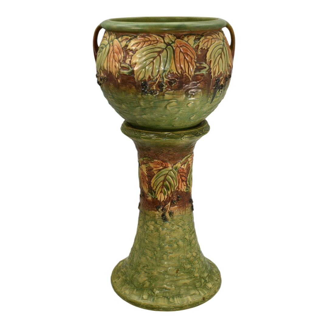 Roseville Blackberry 1932 Vintage Art Pottery Ceramic Jardiniere Pedestal 623-10