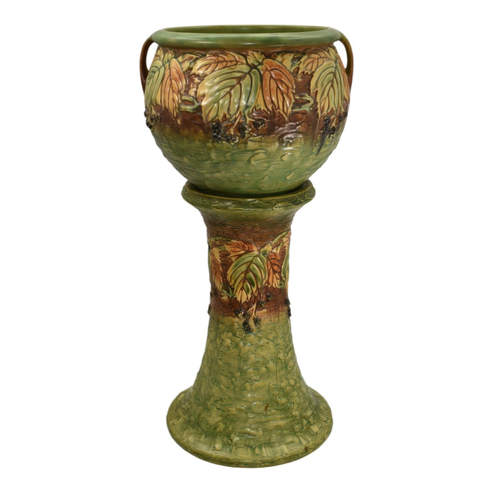 Roseville Blackberry 1932 Vintage Art Pottery Ceramic Jardiniere Pedestal 623-10