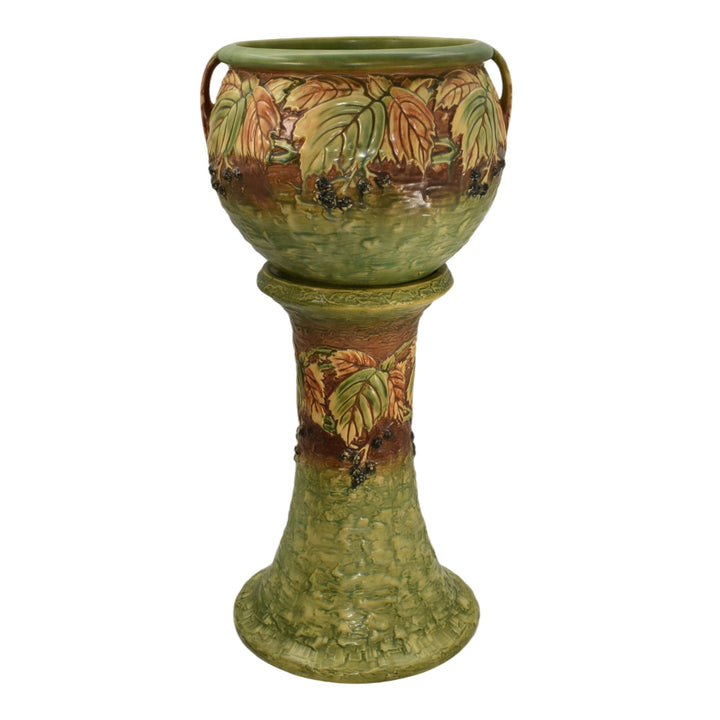 Roseville Blackberry 1932 Vintage Art Pottery Ceramic Jardiniere Pedestal 623-10