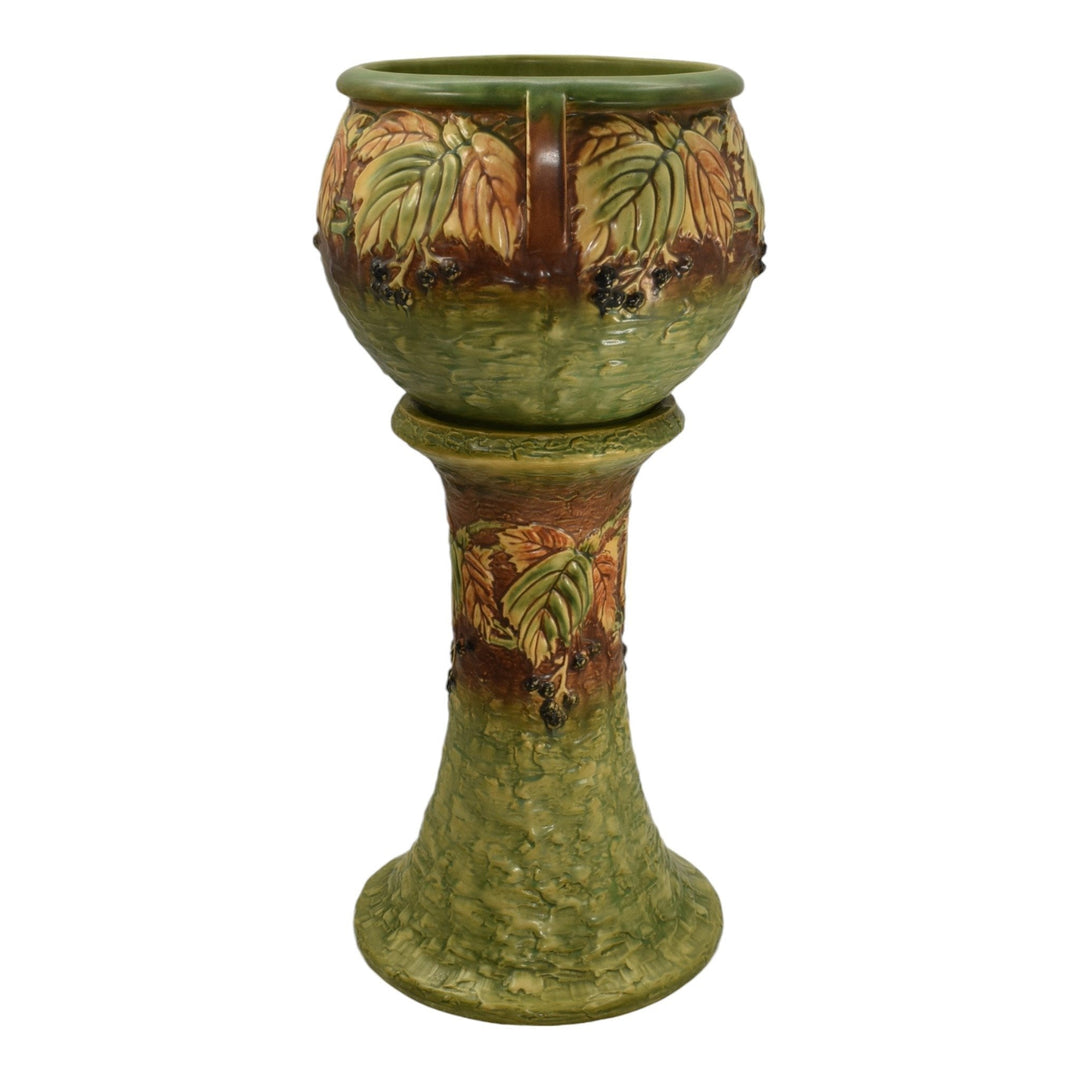 Roseville Blackberry 1932 Vintage Art Pottery Ceramic Jardiniere Pedestal 623-10