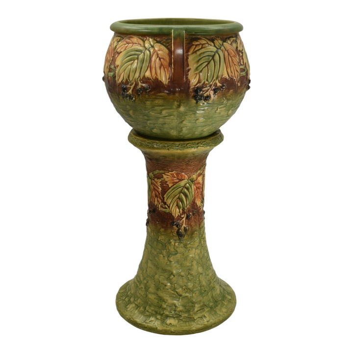 Roseville Blackberry 1932 Vintage Art Pottery Ceramic Jardiniere Pedestal 623-10
