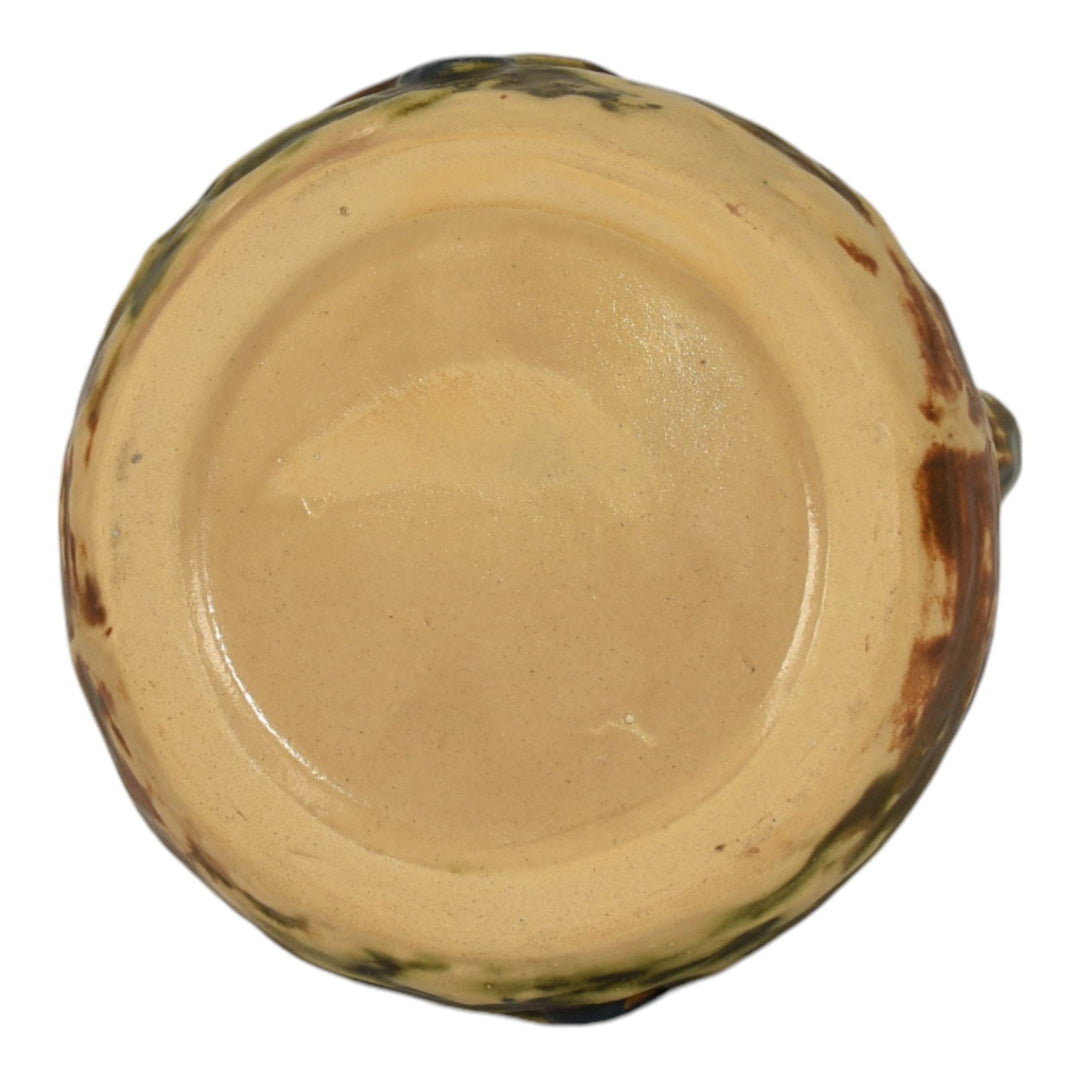 Roseville Imperial I 1921 Vintage Arts And Crafts Pottery Brown Ceramic Basket - Just Art Pottery