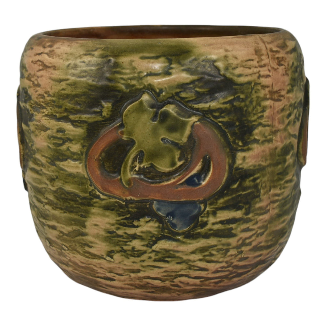Roseville Imperial I 1921 Vintage Art Pottery Green Jardiniere Planter 591-7 - Just Art Pottery