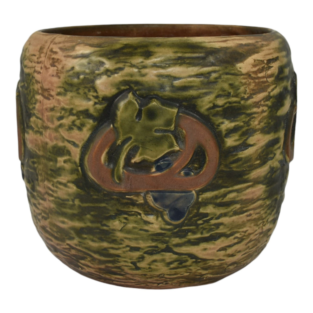 Roseville Imperial I 1921 Vintage Art Pottery Green Jardiniere Planter 591-7 - Just Art Pottery