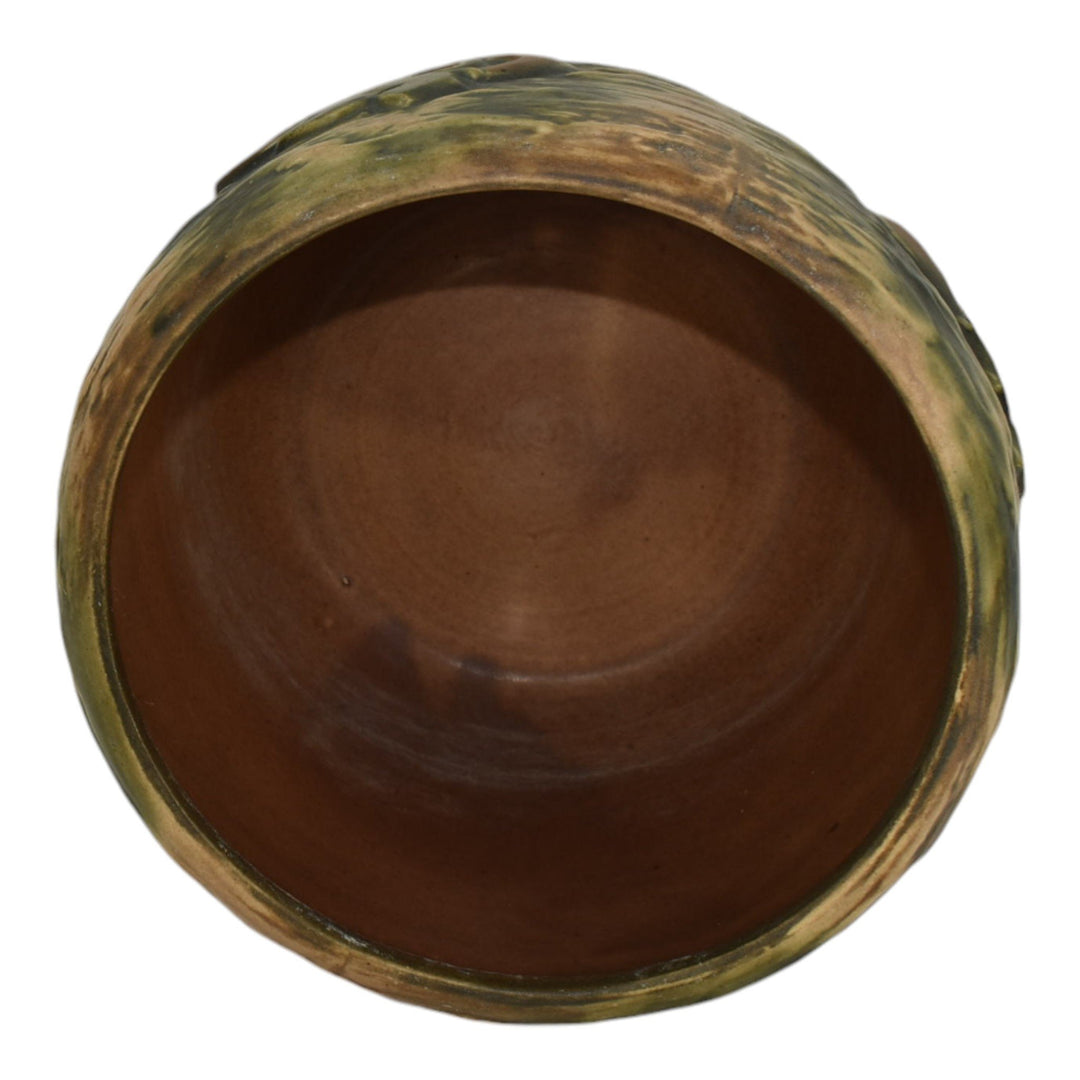 Roseville Imperial I 1921 Vintage Art Pottery Green Jardiniere Planter 591-7 - Just Art Pottery