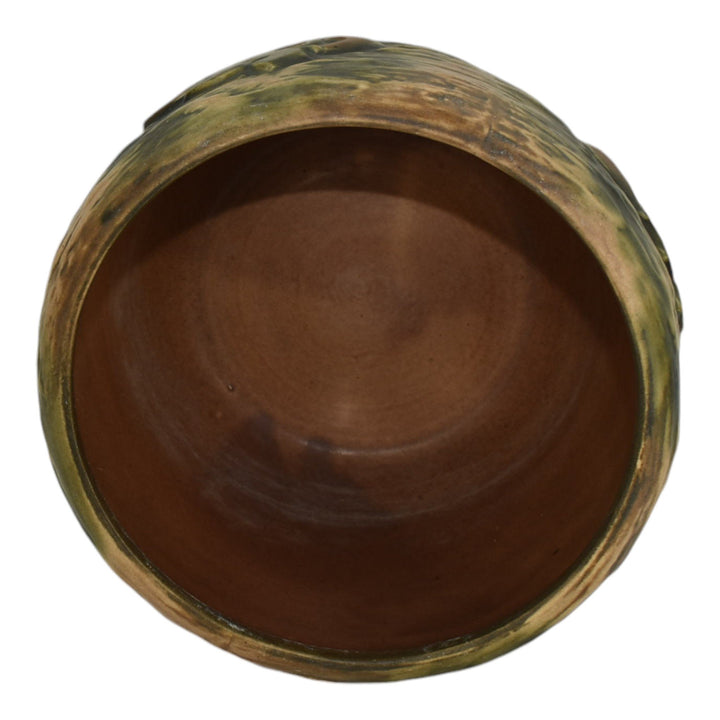 Roseville Imperial I 1921 Vintage Art Pottery Green Jardiniere Planter 591-7 - Just Art Pottery