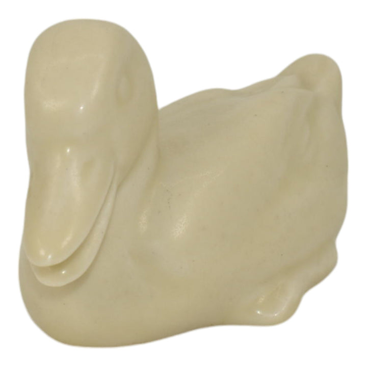 Rookwood 1937 Vintage Art Pottery White Duck Ceramic Paperweight Figurine 6064