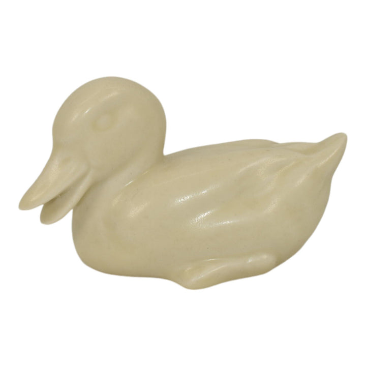 Rookwood 1937 Vintage Art Pottery White Duck Ceramic Paperweight Figurine 6064