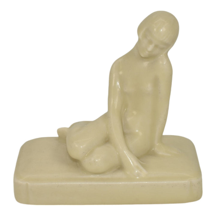 Rookwood 1932 Vintage Art Pottery Matte Ivory Nude Female Paperweight 2868 Abel