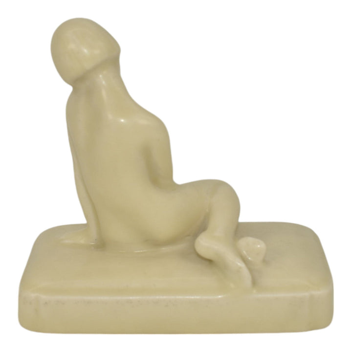 Rookwood 1932 Vintage Art Pottery Matte Ivory Nude Female Paperweight 2868 Abel