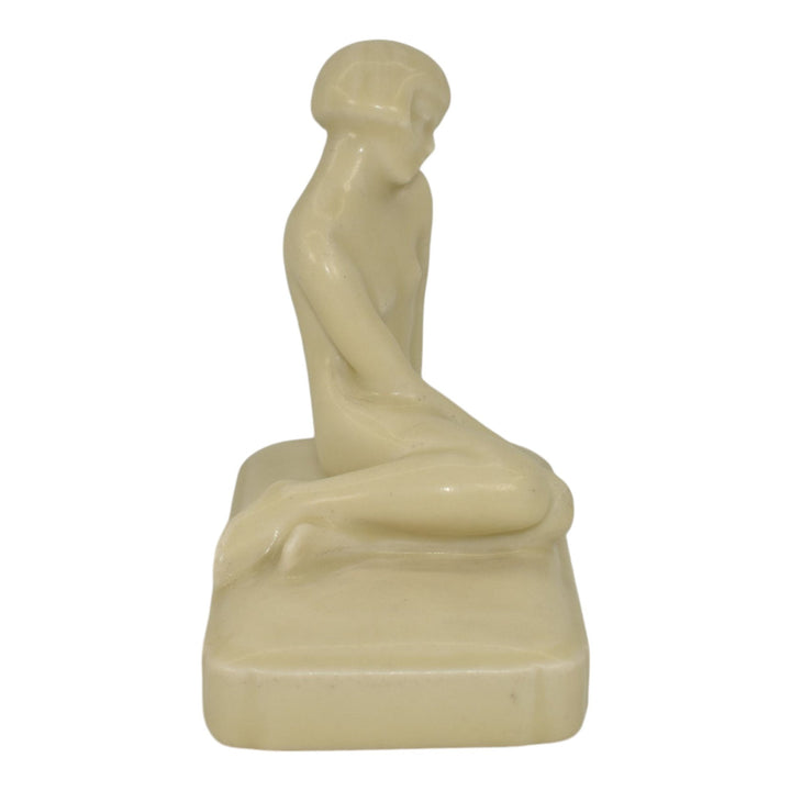 Rookwood 1932 Vintage Art Pottery Matte Ivory Nude Female Paperweight 2868 Abel