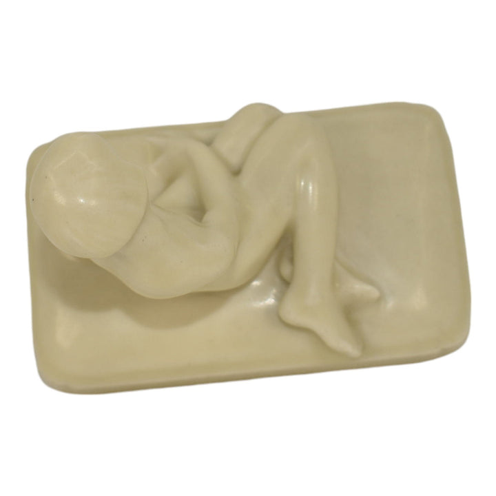 Rookwood 1932 Vintage Art Pottery Matte Ivory Nude Female Paperweight 2868 Abel