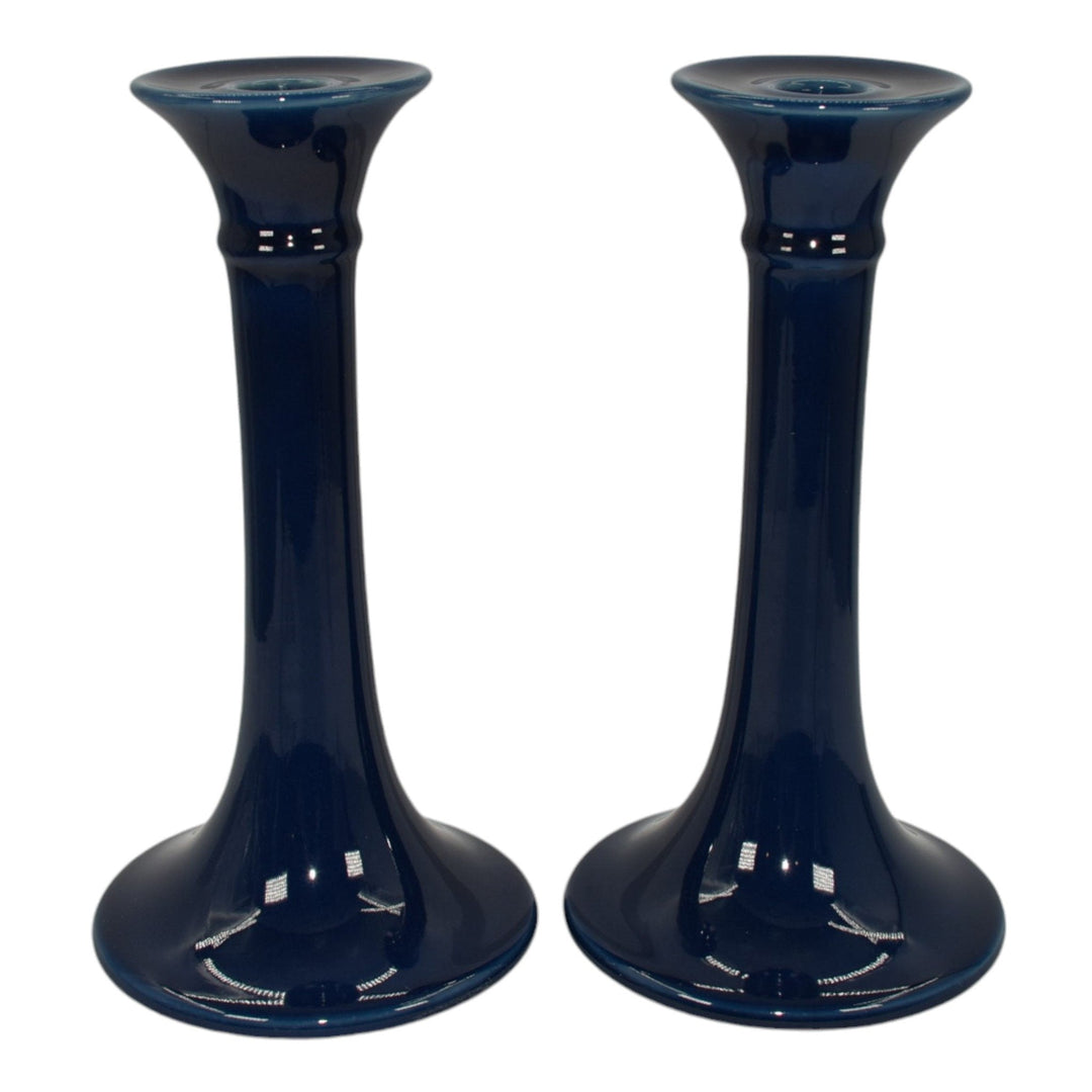 Rookwood 1924 Vintage Art Pottery Blue High Glaze Ceramic Candle Holders 2598