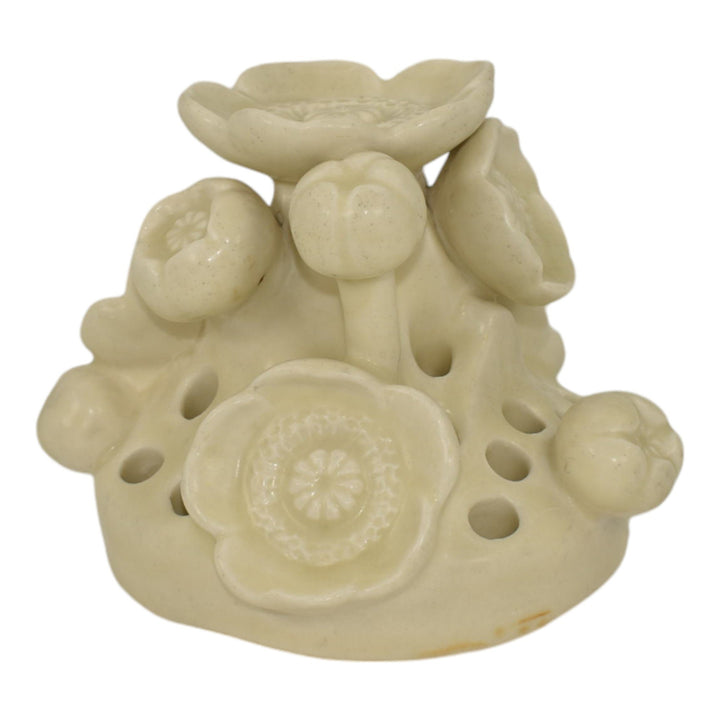 Rookwood 1928 Vintage Art Deco Pottery Matte White Ceramic Flower Frog 6040