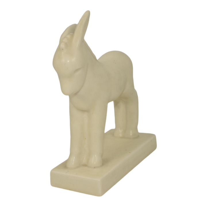 Rookwood 1941 Art Pottery Matte White Donkey Paperweight Figurine 6241 Abel