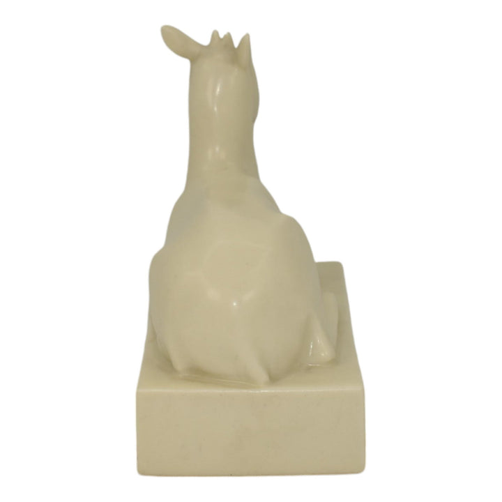 Rookwood 1934 Vintage Art Deco Pottery White Deer Paperweight Bookend 6447