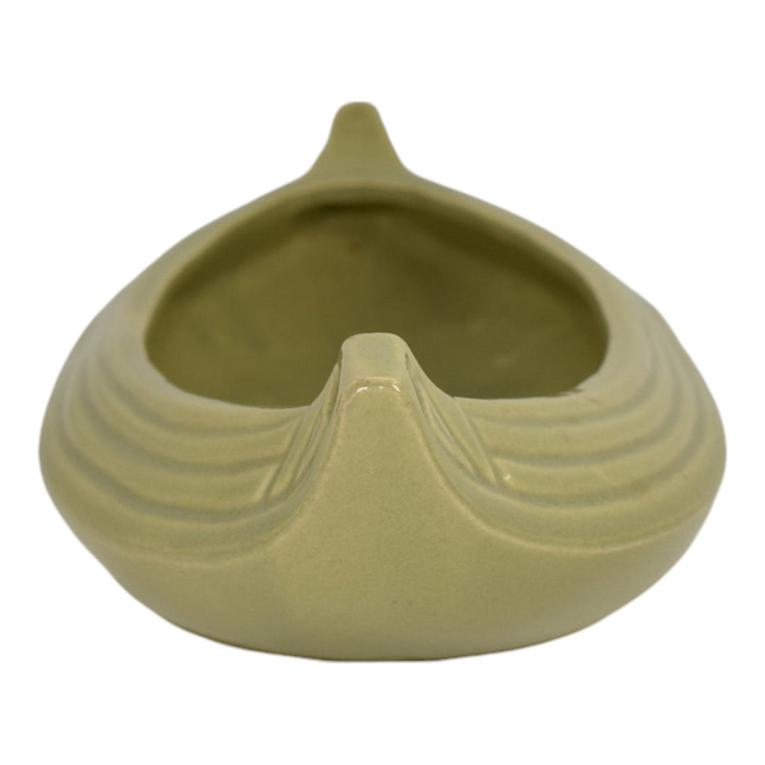 Brush Pottery Vintage Art Deco Pottery Green Canoe Ceramic Bowl 242 - Just Art Pottery