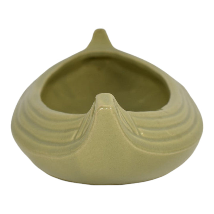 Brush Pottery Vintage Art Deco Pottery Green Canoe Ceramic Bowl 242 - Just Art Pottery