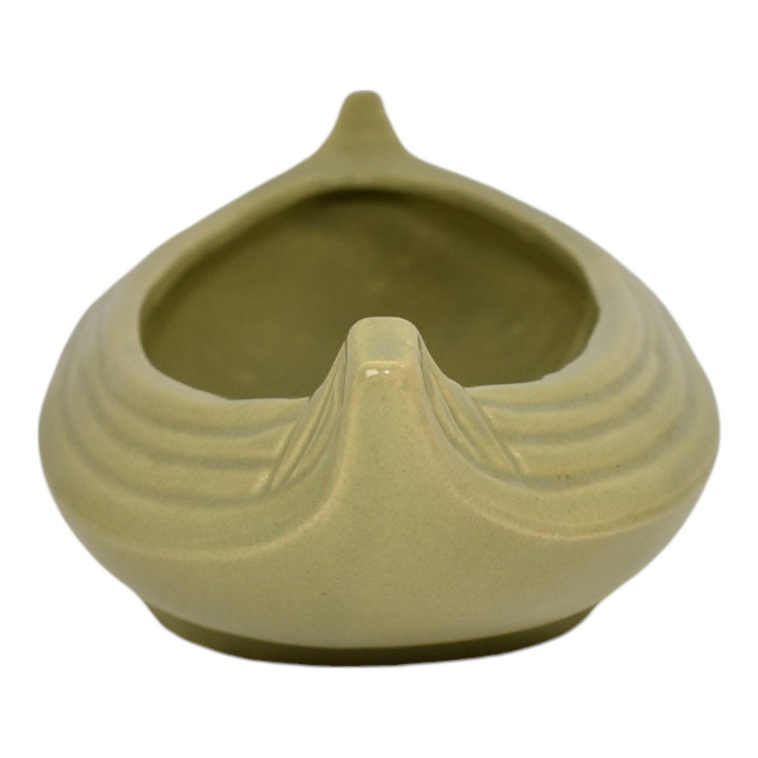 Brush Pottery Vintage Art Deco Pottery Green Canoe Ceramic Bowl 242 - Just Art Pottery