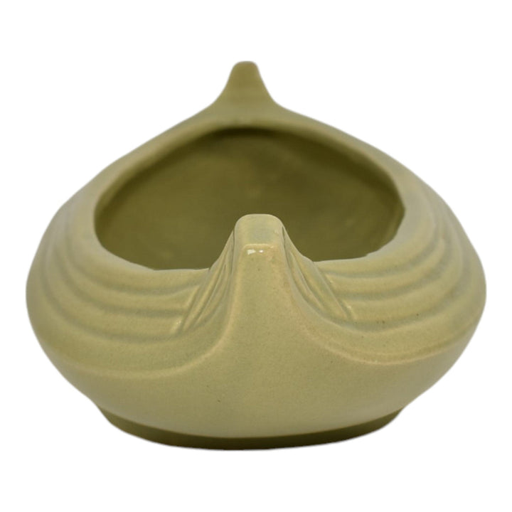 Brush Pottery Vintage Art Deco Pottery Green Canoe Ceramic Bowl 242 - Just Art Pottery