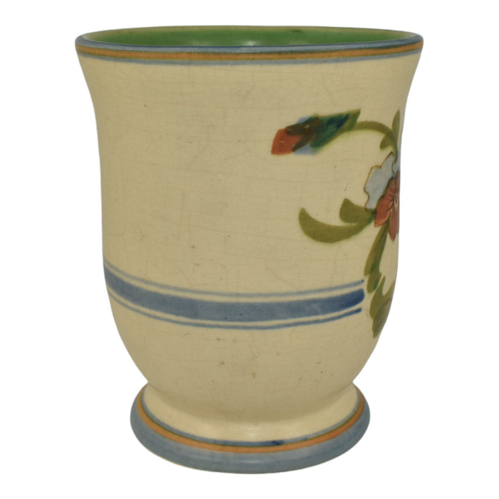 Weller Bonito 1927-33 Art Pottery Hand Painted Pansy Ceramic Vase Pillsbury - Just Art Pottery