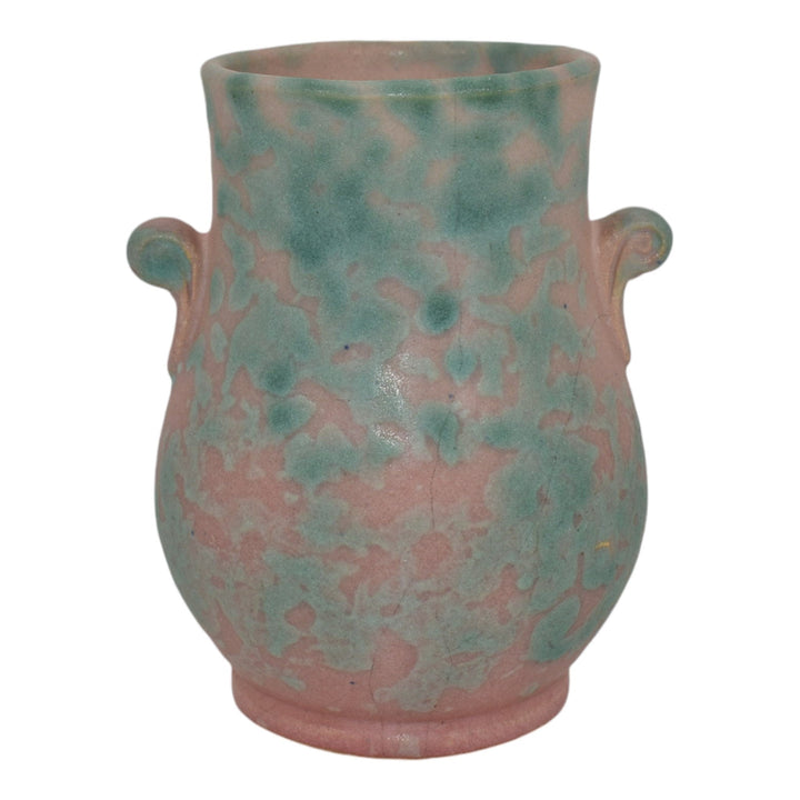 Burley Winter 1930s Vintage Arts And Crafts Pottery Purple Mottled Ceramic Vase