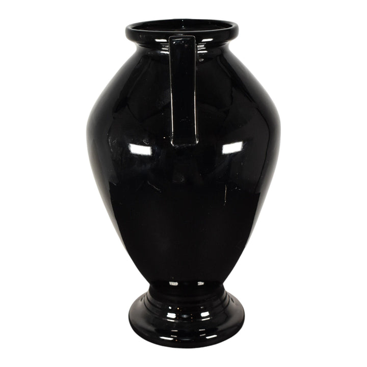 Roseville Rosecraft Black 1916 Vintage Art Pottery Handled Ceramic Vase 339-15