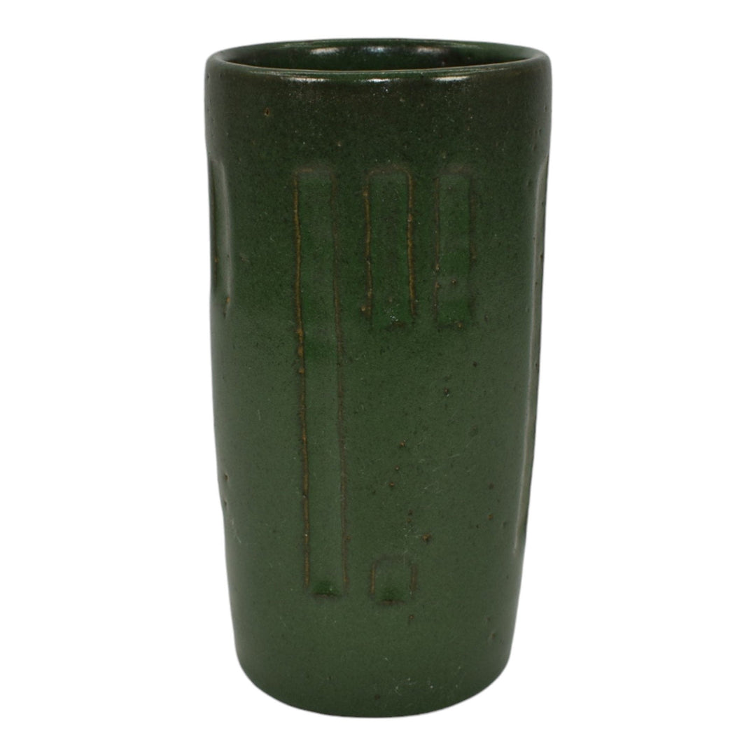 Cedric Christy Brown Studio Art Pottery Matte Green Hand Made Ceramic Vase