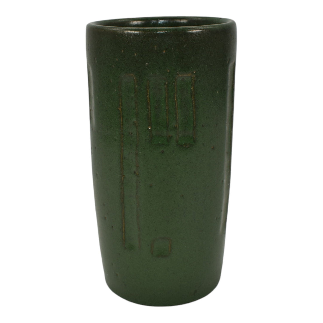 Cedric Christy Brown Studio Art Pottery Matte Green Hand Made Ceramic Vase