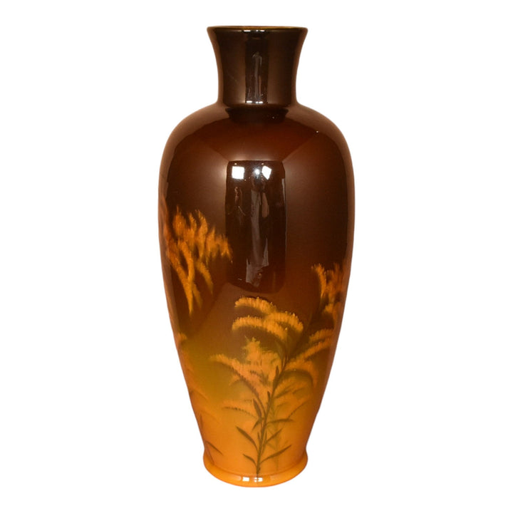 Rookwood 1900 Vintage Art Pottery Brown Grasses Ceramic Vase 856B Valentien