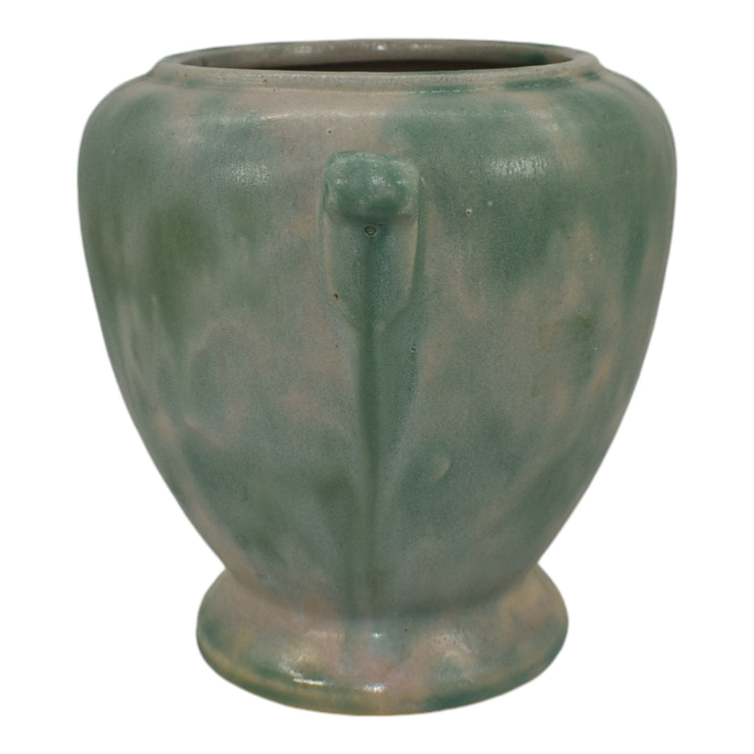 Burley Winter 1930s Vintage Art Deco Pottery Mottled Green Ceramic Vase - Just Art Pottery
