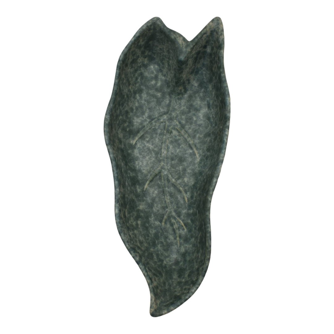 Roseville Capri 1954 Mid Century Modern Pottery Mottled Green Leaf Bowl 533-10 - Just Art Pottery