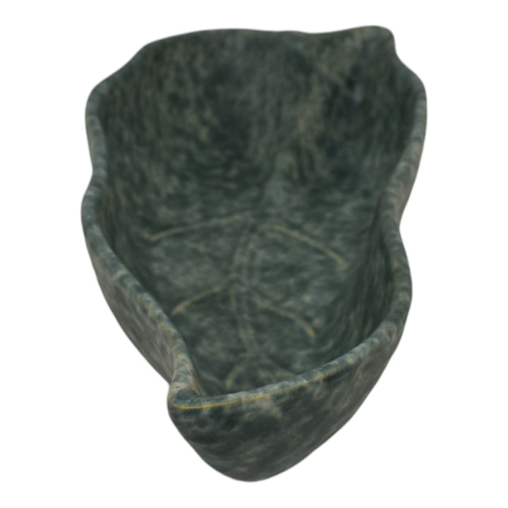 Roseville Capri 1954 Mid Century Modern Pottery Mottled Green Leaf Bowl 533-10 - Just Art Pottery