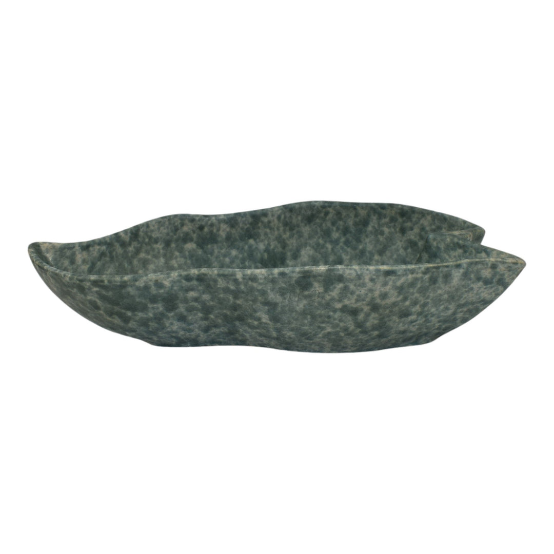 Roseville Capri 1954 Mid Century Modern Pottery Mottled Green Leaf Bowl 533-10