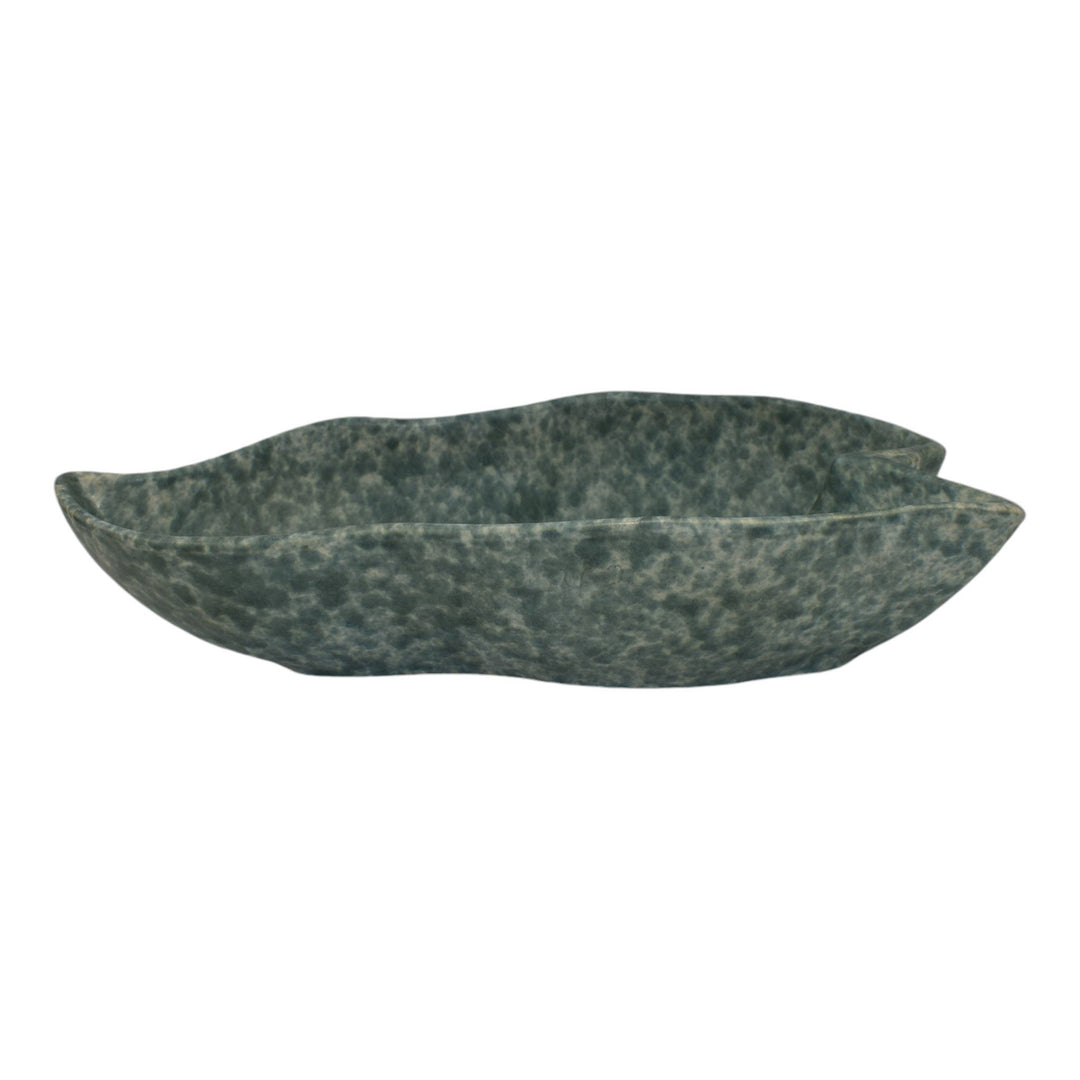Roseville Capri 1954 Mid Century Modern Pottery Mottled Green Leaf Bowl 533-10 - Just Art Pottery