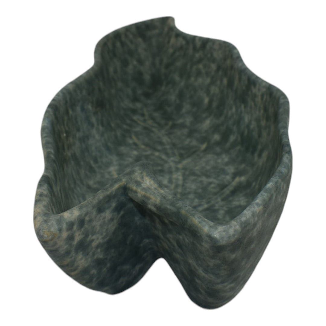 Roseville Capri 1954 Mid Century Modern Pottery Mottled Green Leaf Bowl 533-10 - Just Art Pottery