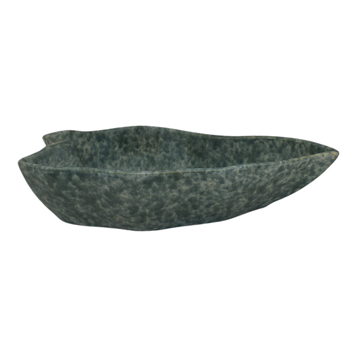 Roseville Capri 1954 Mid Century Modern Pottery Mottled Green Leaf Bowl 533-10