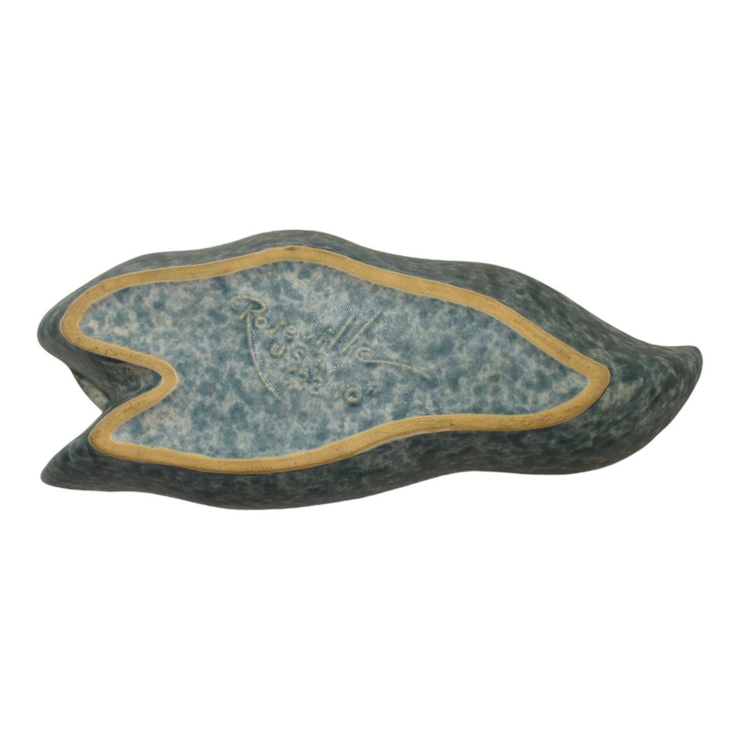 Roseville Capri 1954 Mid Century Modern Pottery Mottled Green Leaf Bowl 533-10 - Just Art Pottery