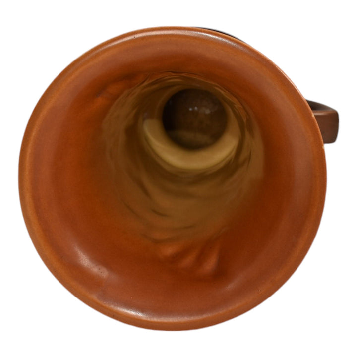 Roseville Freesia Brown 1945 Mid Century Modern Art Pottery Ceramic Vase 124-9