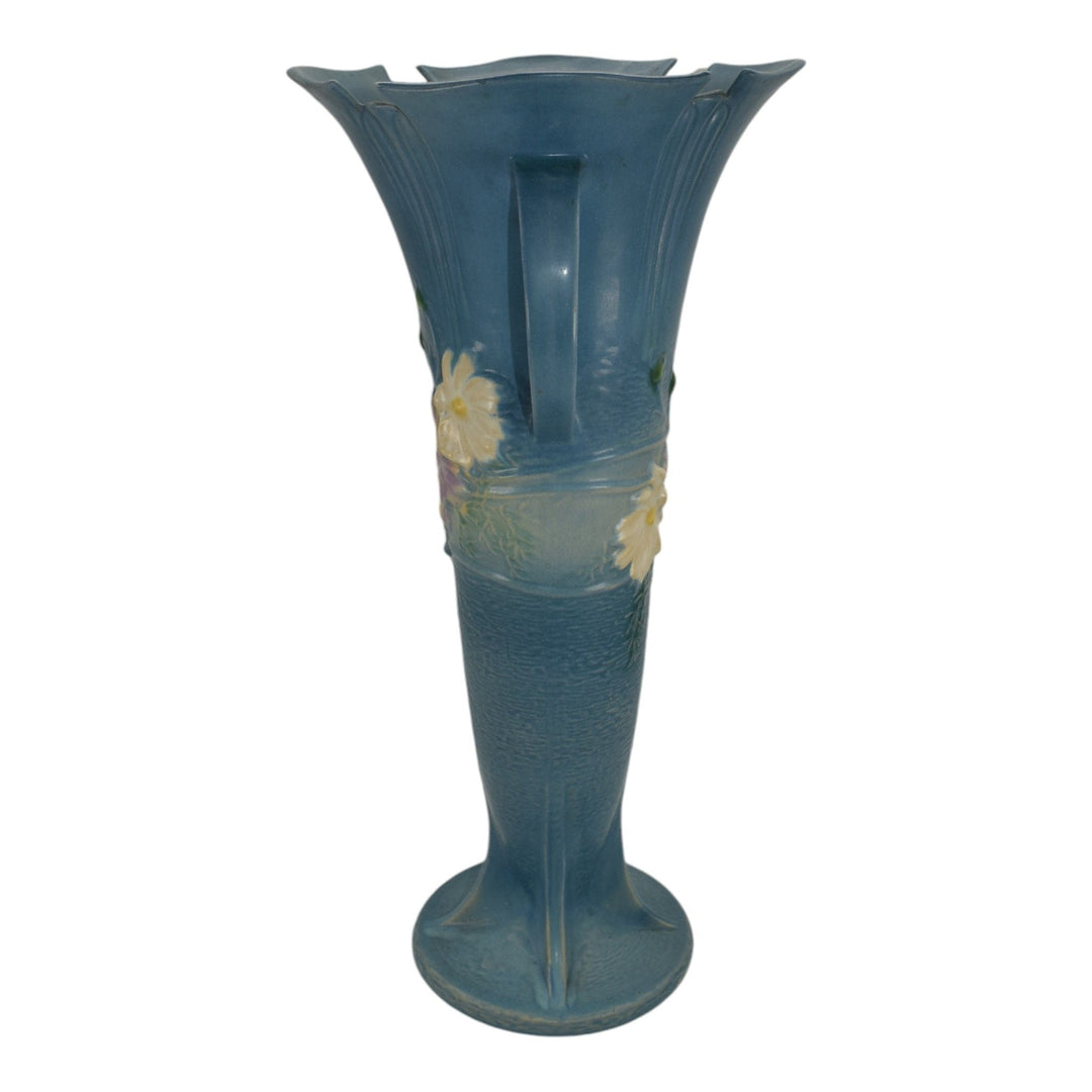 Roseville Cosmos Blue 1939 Vintage Art Pottery Ceramic Floor Vase 958-18