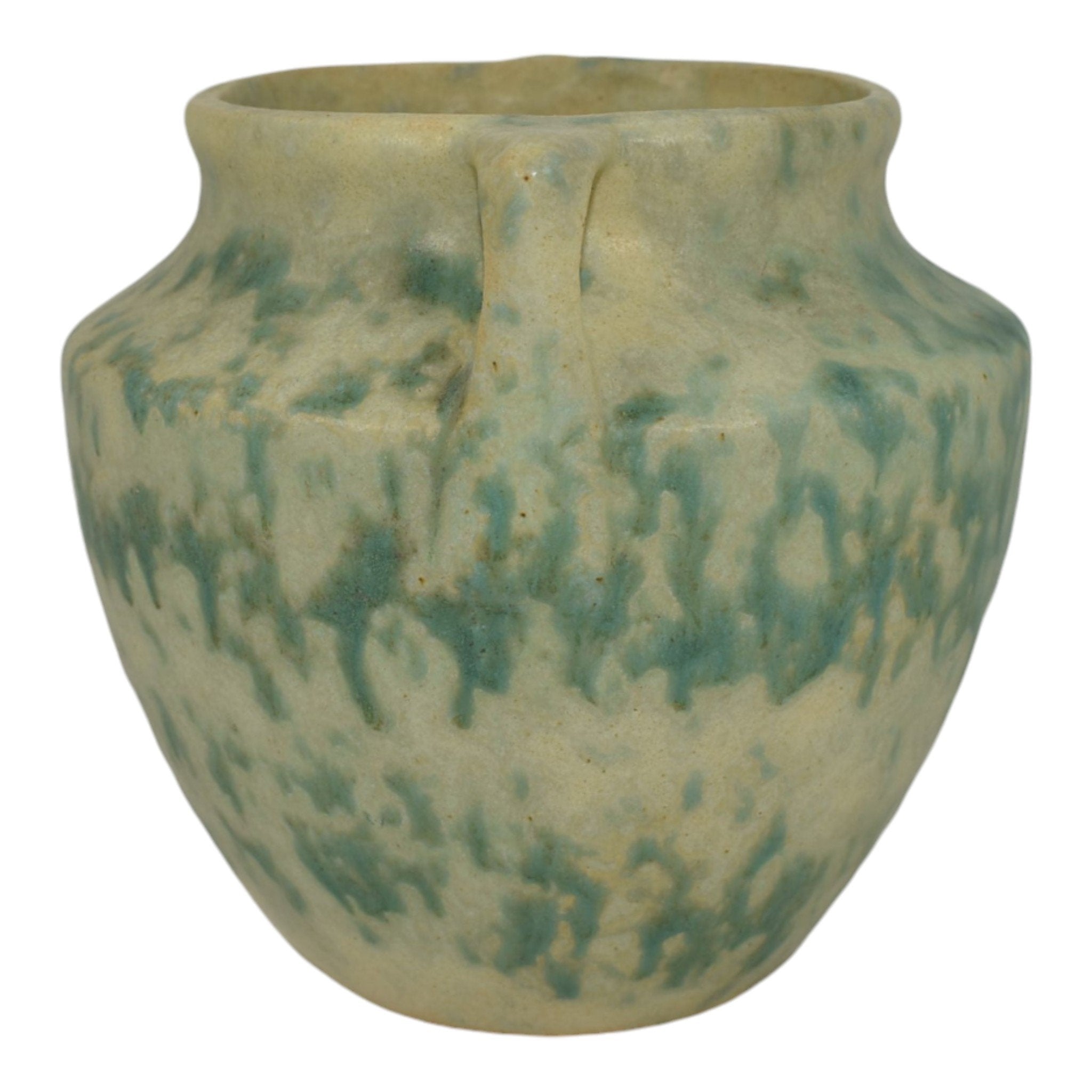 Burley Winter 1930s Vintage Art Deco Pottery Green Mottled Ceramic