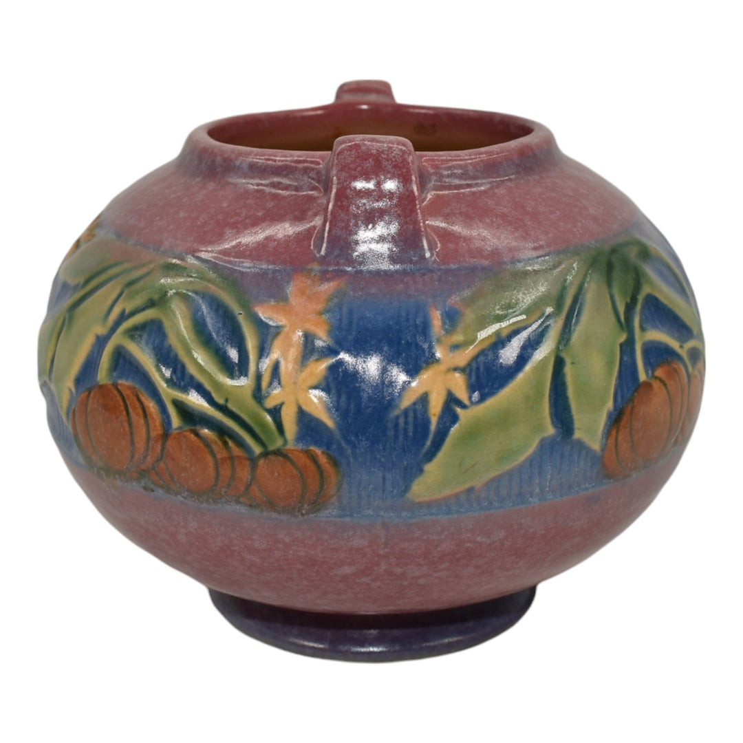 Roseville Baneda Pink 1932 Vintage Art Deco Pottery Handled Ceramic Vase 235-5 - Just Art Pottery
