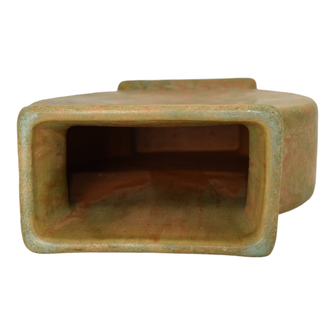 Weller Vintage Art Pottery Mottled Orange and Green Glaze Variant Ceramic Vase - Just Art Pottery