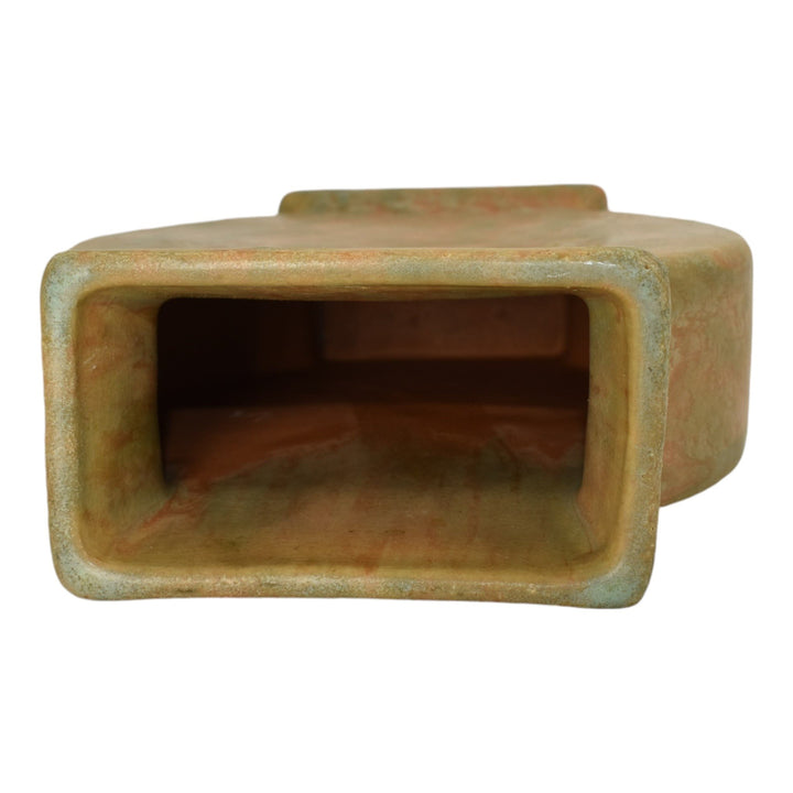 Weller Vintage Art Pottery Mottled Orange and Green Glaze Variant Ceramic Vase - Just Art Pottery