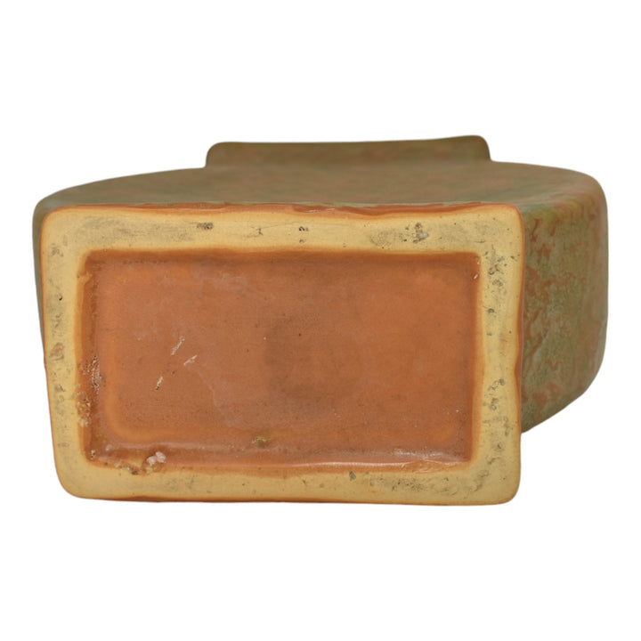 Weller Vintage Art Pottery Mottled Orange and Green Glaze Variant Ceramic Vase - Just Art Pottery